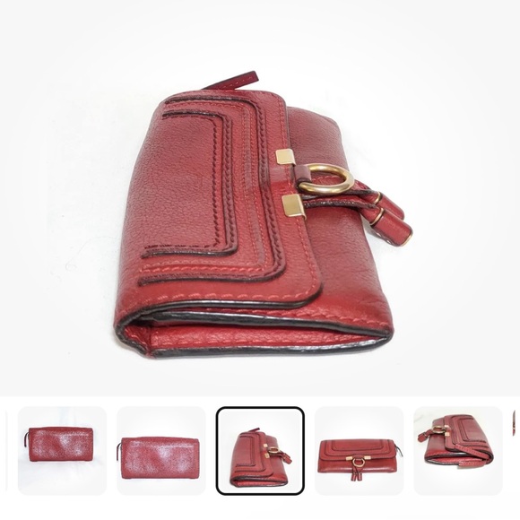 AUTHENTIC CHLOE Marcie Flap Leather Continental Wallet in Poppy(Rare Color) - Picture 2 of 9